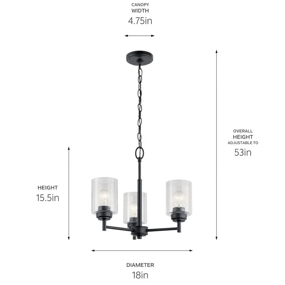 Winslow Mini Chandelier 3-Light in Olde Bronze